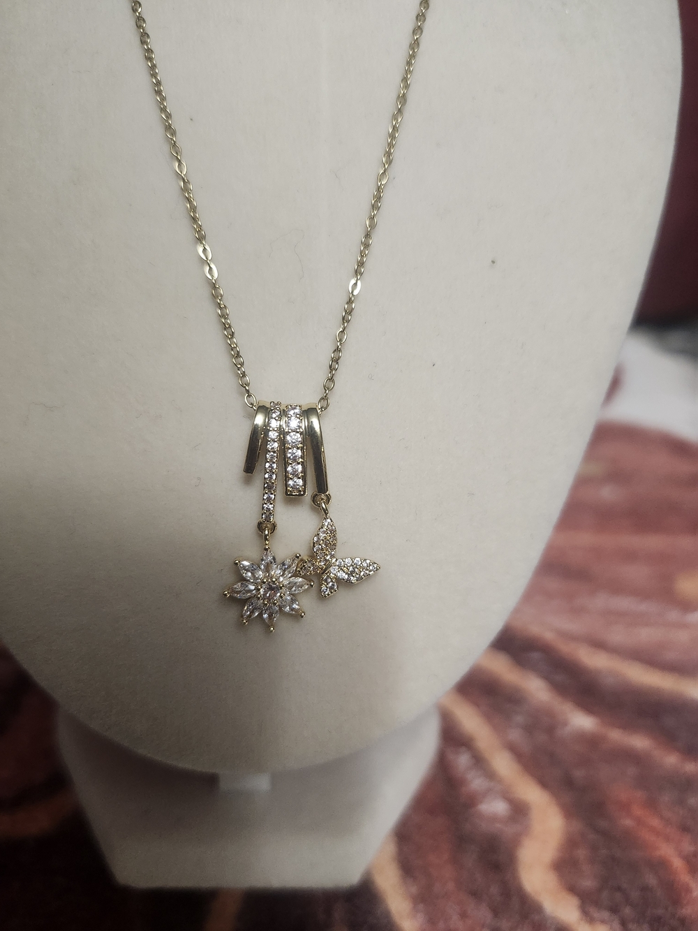 Gold-Tone Crystal Star & Butterfly Pendant Necklace - Women